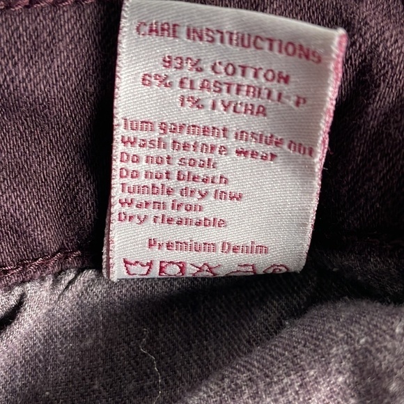 DELANCEY Studio Wine Colored Stretchy Skinny Jeans - Picture 7 of 10